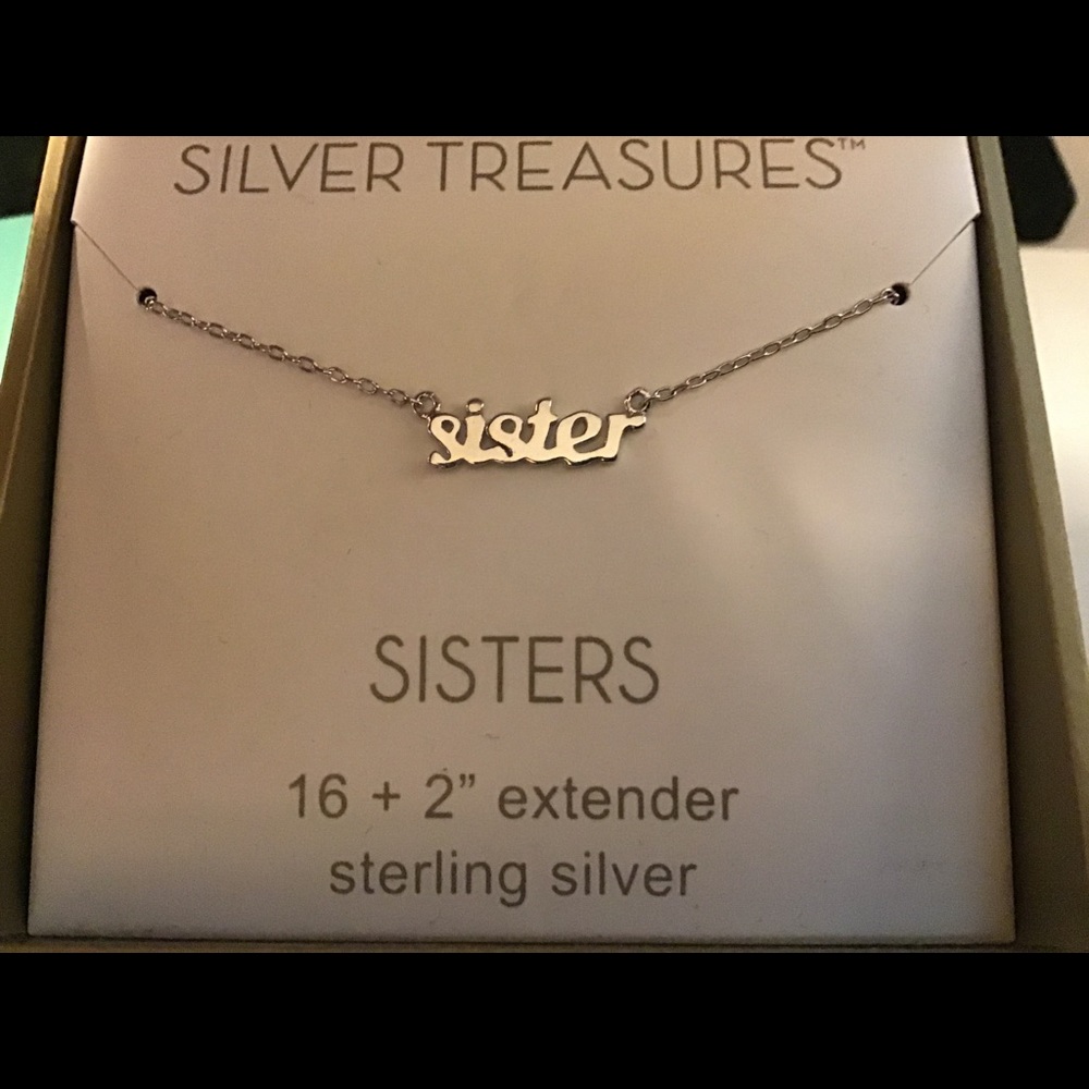 Sterling silver sister necklace